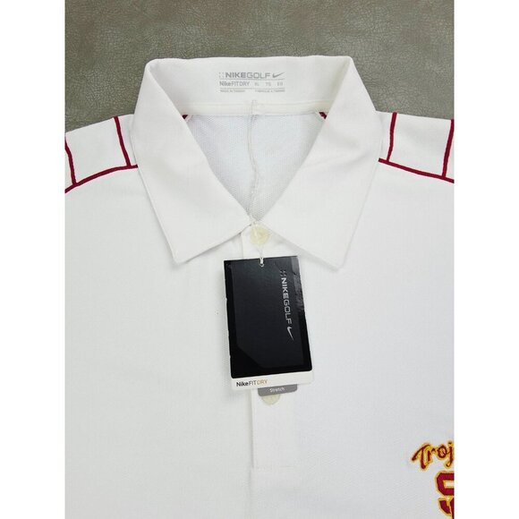 Nike Golf Fit Dry Size XL Men USC Trojans Embroidered Logo Short Sleeve Polo NWT - Picture 5 of 10